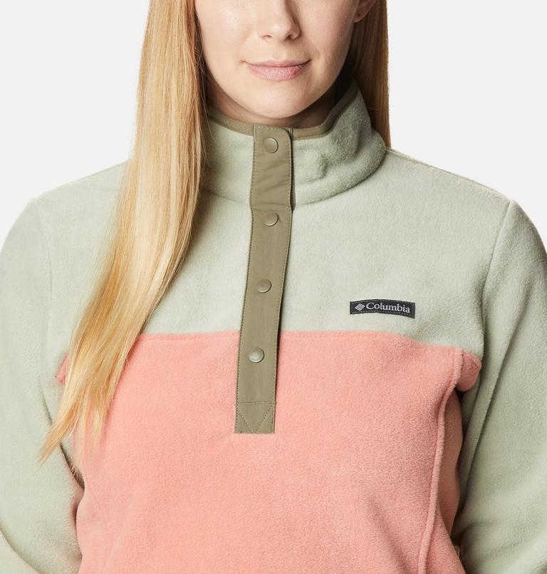 Women's Benton Springs Half Snap Pullover, Color: Faded Peach, Safari, Stone Green, image 4