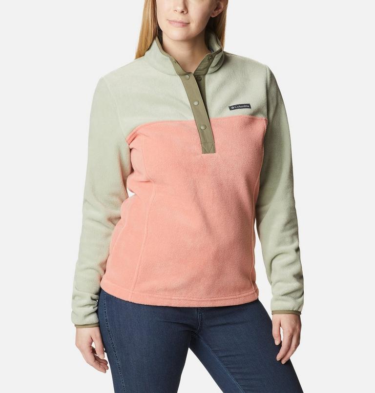 Women's Benton Springs Half Snap Pullover, Color: Faded Peach, Safari, Stone Green, image 5