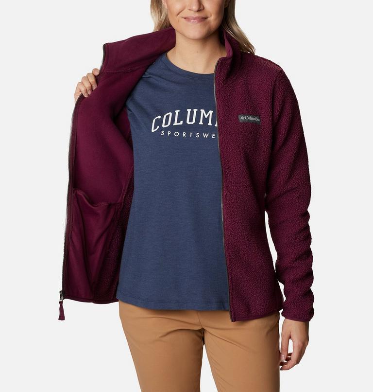 Women's Panorama Sherpa Fleece Jacket, Color: Marionberry, image 5