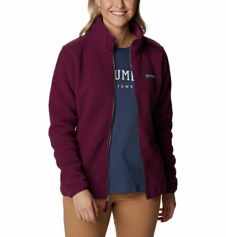 Women's Panorama Sherpa Fleece Jacket, Color: Marionberry, image 7