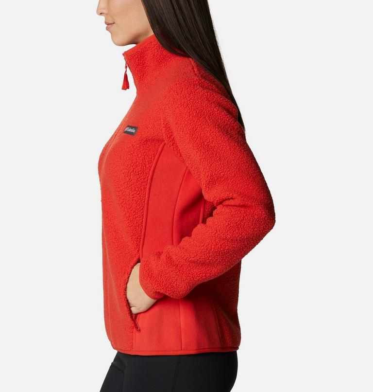 Women's Panorama Sherpa Fleece Jacket, Color: Bold Orange, image 3