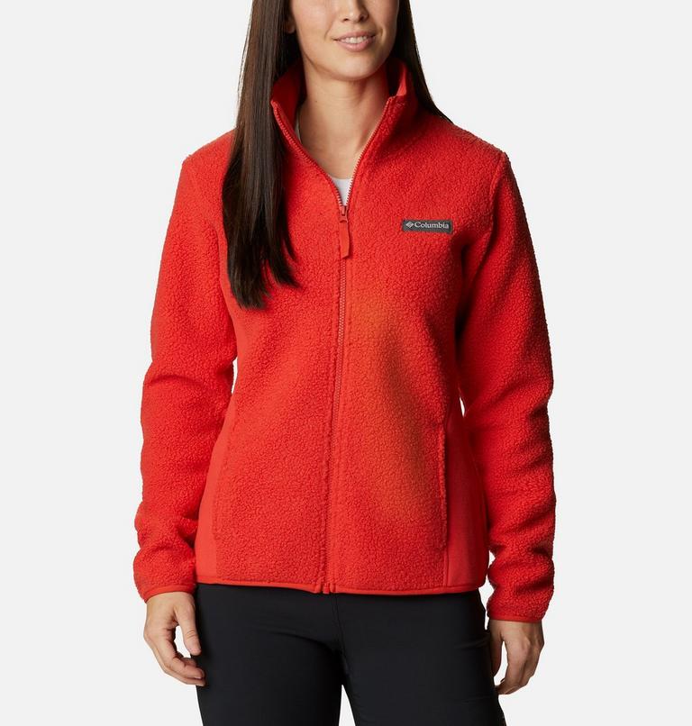 Women's Panorama Sherpa Fleece Jacket, Color: Bold Orange, image 7