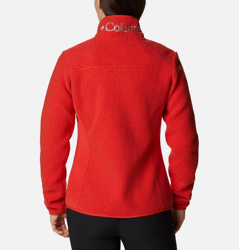 Women's Panorama Sherpa Fleece Jacket, Color: Bold Orange, image 2