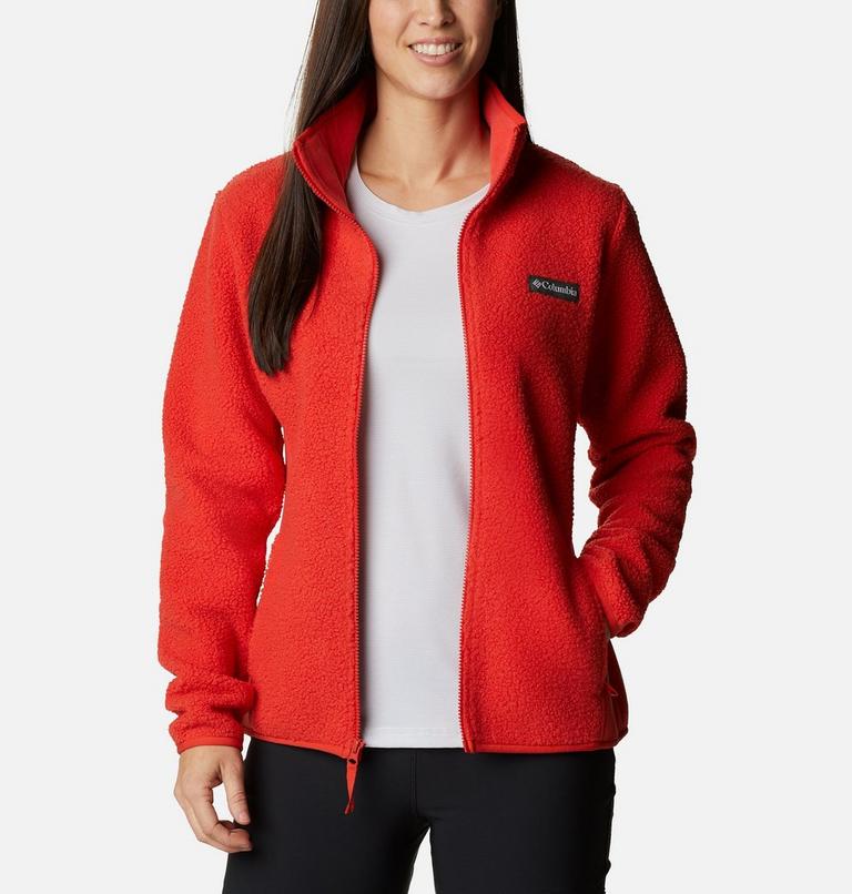 Women's Panorama Sherpa Fleece Jacket, Color: Bold Orange, image 1