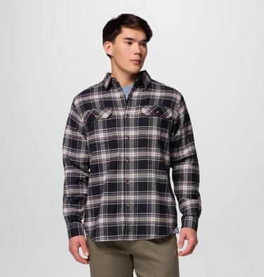 Men's Flare Gun Stretch Flannel Shirt, Color: Black Two Lane Tartan, image 9