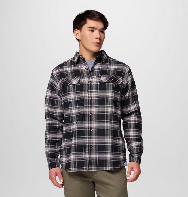 Men's Flare Gun Stretch Flannel Shirt, Color: Black Two Lane Tartan, image 1