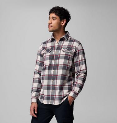 Men's Flare Gun Stretch Flannel Shirt, Color: Dark Stone Trails Edge Plaid, image 12