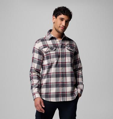 Men's Flare Gun Stretch Flannel Shirt, Color: Dark Stone Trails Edge Plaid, image 5