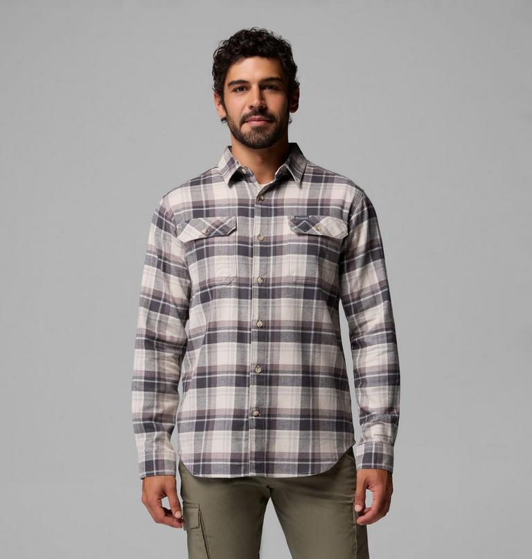 Chemise Flanelle Extensible Flare Gun Homme, Color: Dark Stone, Dispersed Plaid, image 1