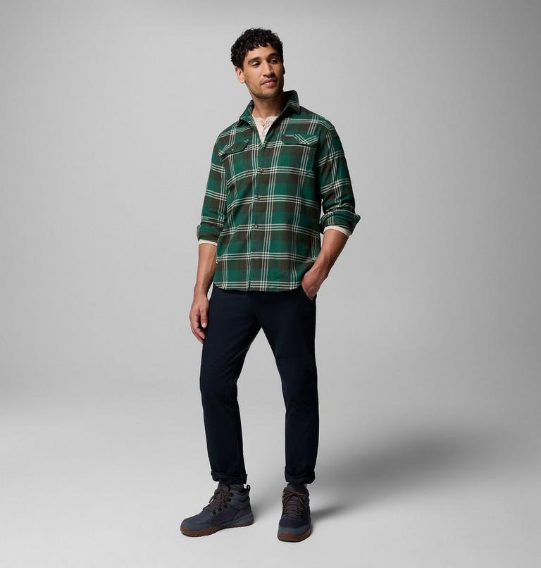 Men's Flare Gun Stretch Flannel Shirt, Color: Rain Forest Trails Edge Plaid, image 2