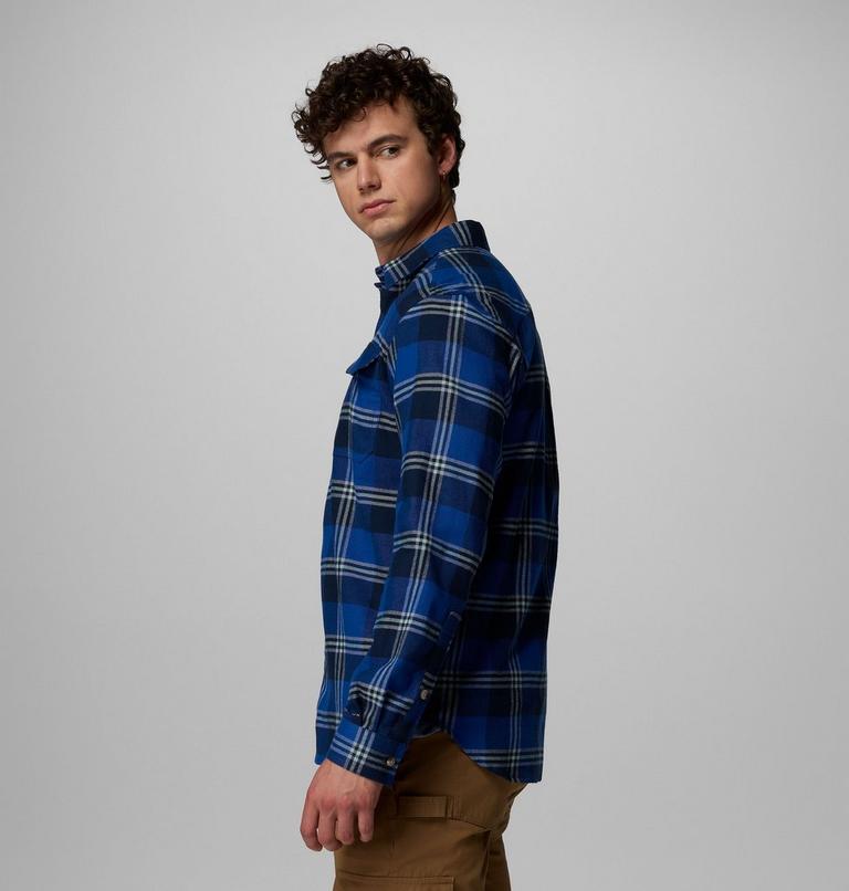 Men's Flare Gun Stretch Flannel Shirt, Color: Mtn Blue Trails Edge Plaid, image 4