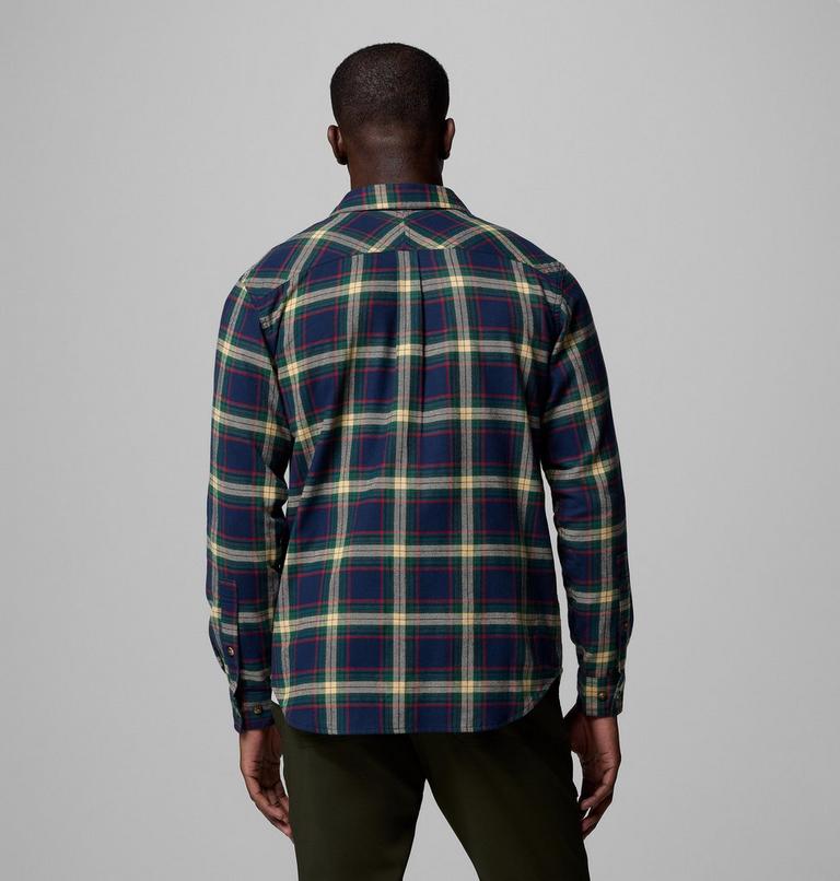 Men's Flare Gun Stretch Flannel Shirt, Color: Coll Navy Two Lane Tartan, image 3