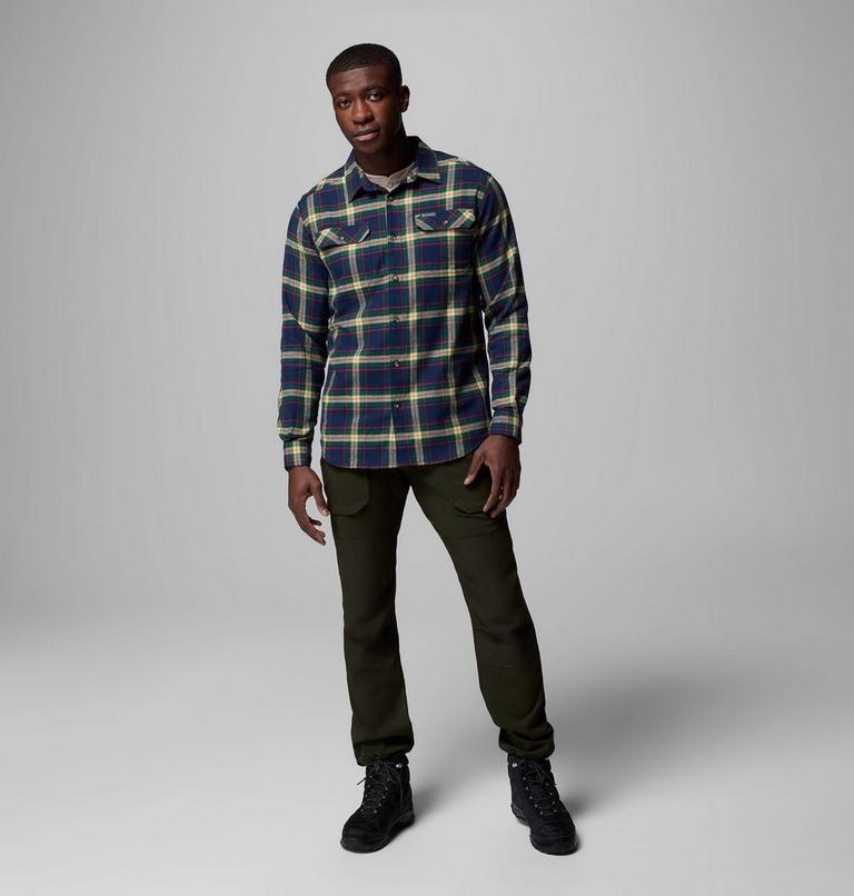 Men's Flare Gun Stretch Flannel Shirt, Color: Coll Navy Two Lane Tartan, image 9