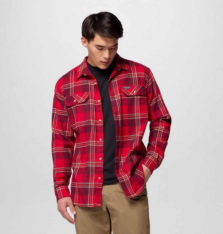 Men's Flare Gun Stretch Flannel Shirt, Color: Mtn Red Trails Edge Plaid, image 5