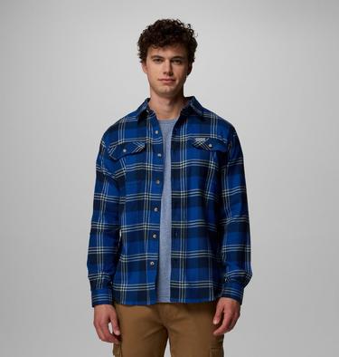 Men's Flare Gun Stretch Flannel - Tall, Color: Mtn Blue Trails Edge Plaid, image 1