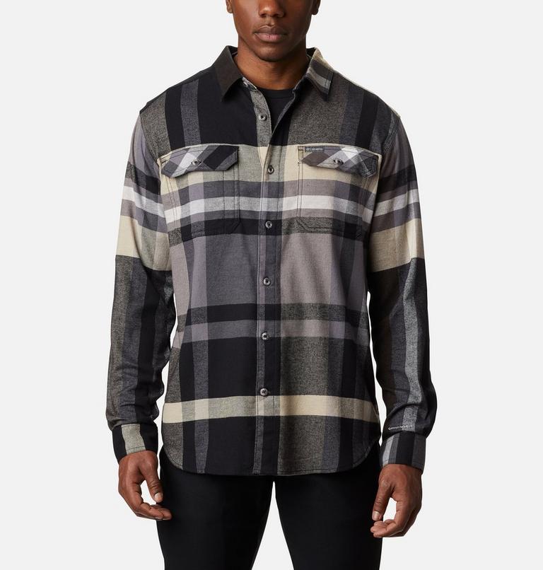 Men's Flare Gun Stretch Flannel Shirt - Extended Size, Color: Black Big Check Plaid, image 1