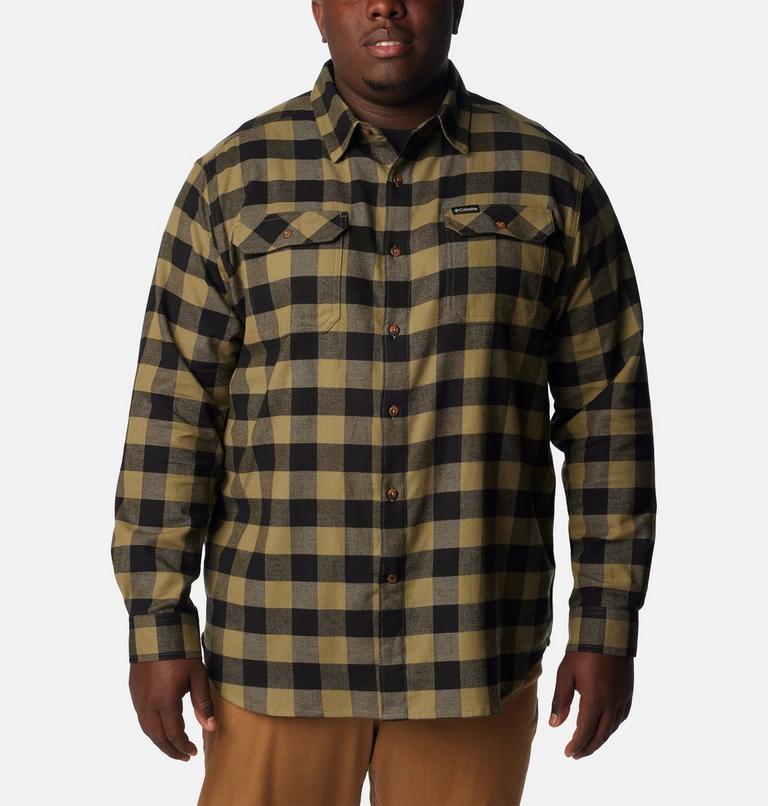 Flare Gun Stretch Flannel | 330 | 1X, Color: Stone Green Buffalo Check, image 1