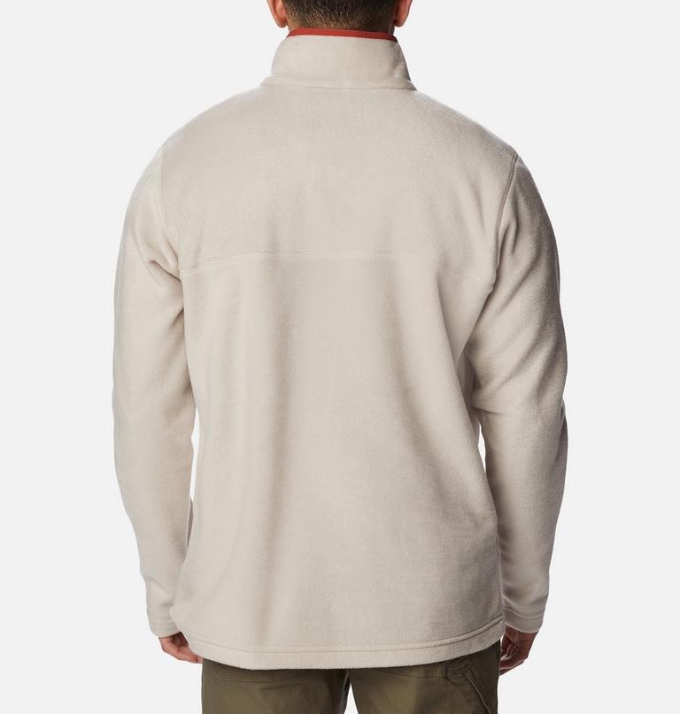 Men's Steens Mountain Half Snap Fleece, Color: Dark Stone, Warp Red, image 2