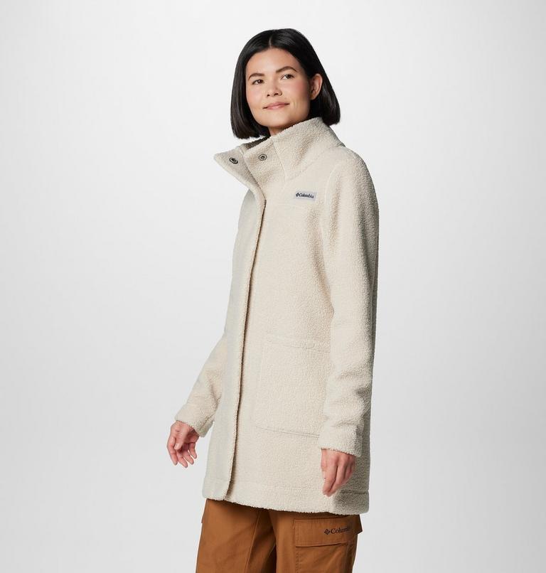 Women's Panorama Long Sherpa Fleece Jacket, Color: Dark Stone, image 4