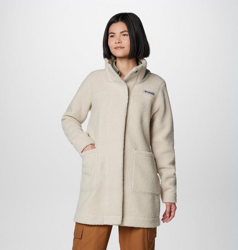 Women's Panorama Long Sherpa Fleece Jacket, Color: Dark Stone, image 1