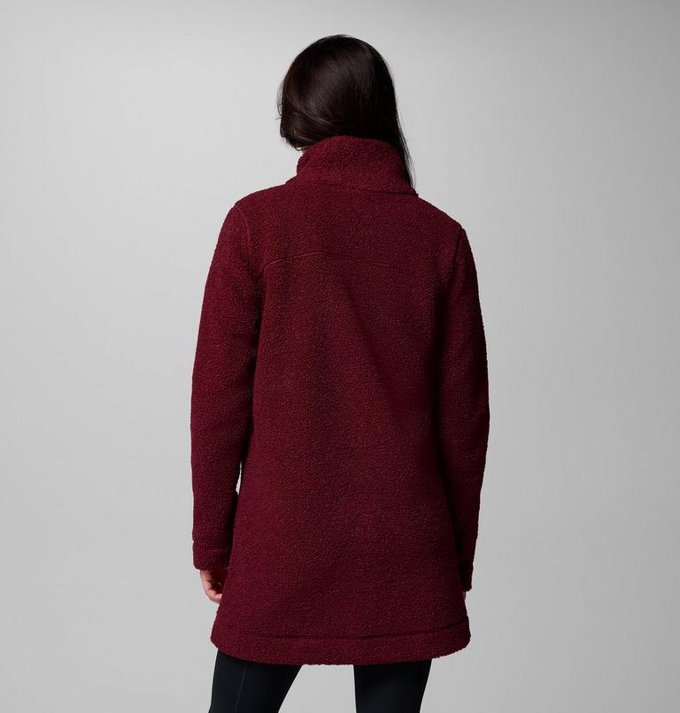 Panorama lange Sherpa Fleece Jacke für Frauen, Color: Rich Wine, image 3