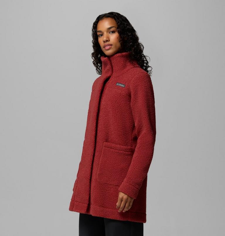 Women's Panorama Long Sherpa Fleece Jacket, Color: Red Oxide, image 4