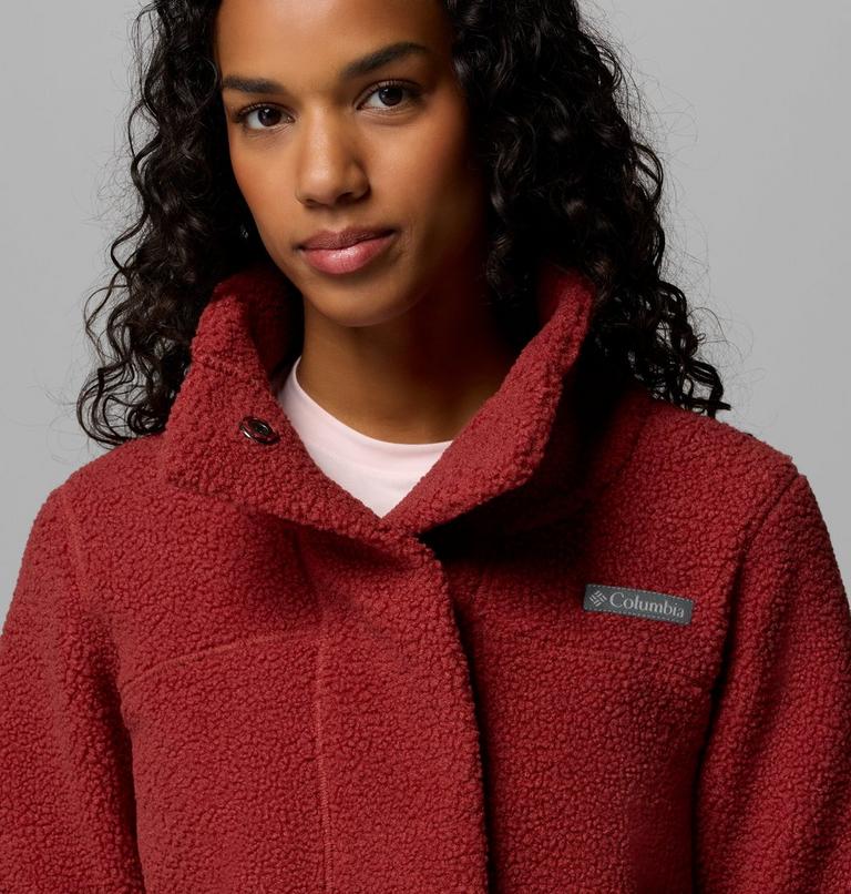 Women's Panorama Long Sherpa Fleece Jacket, Color: Red Oxide, image 6