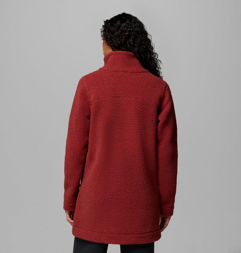 Women's Panorama Long Sherpa Fleece Jacket, Color: Red Oxide, image 3
