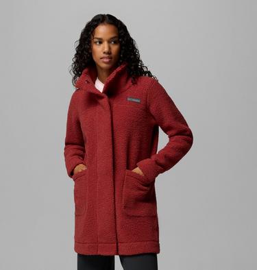 Panorama lange Sherpa Fleece Jacke f&uuml;r Frauen, Color: Red Oxide, image 1
