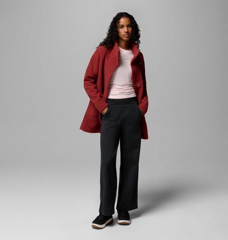 Women's Panorama Long Sherpa Fleece Jacket, Color: Red Oxide, image 2