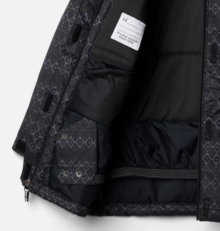 Girls' Alpine Free Fall II Ski Jacket, Color: Black Diamond Stripe Print, image 3