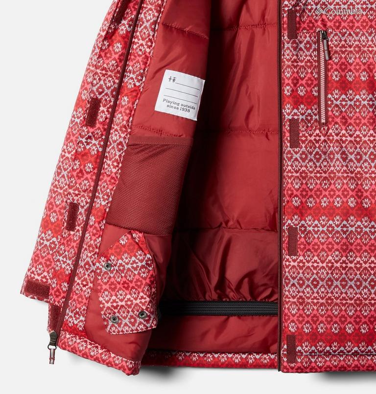Girls' Alpine Free Fall&nbsp;II Ski Jacket, Color: Marsala Red, Diamond Stripe Print, image 3