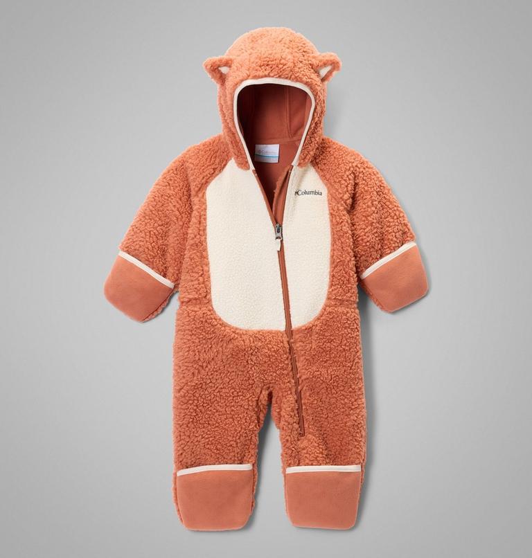Infant Foxy Baby Sherpa Bunting, Color: Teak Brown, Chalk, image 3
