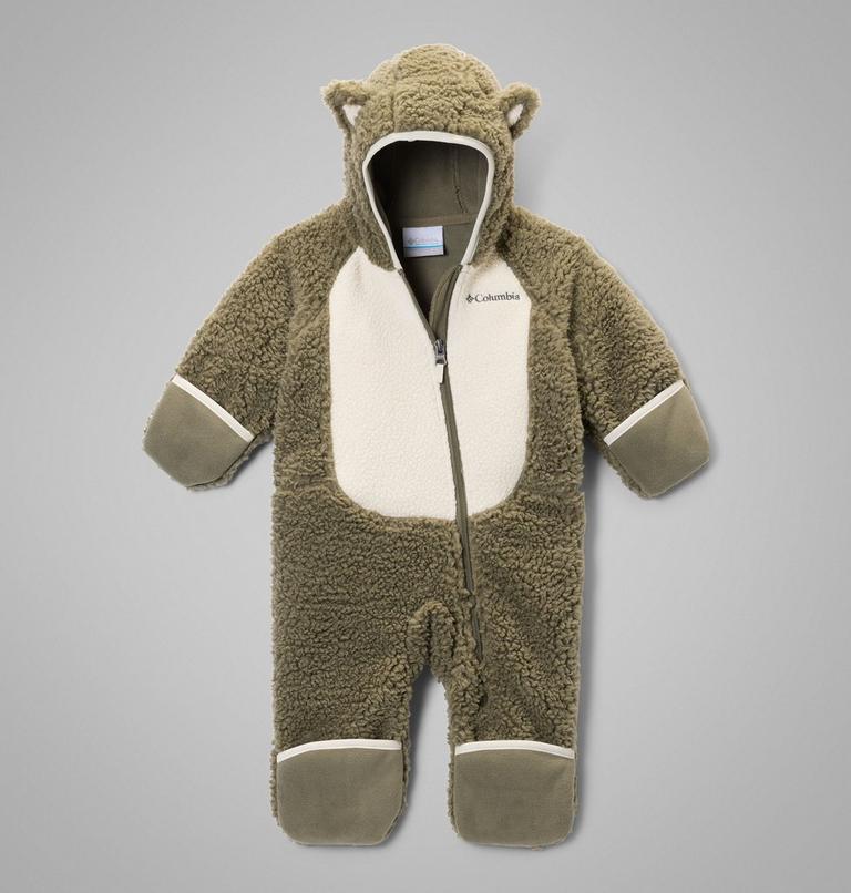 Infant Foxy Baby Sherpa Bunting, Color: Stone Green, Chalk, image 3
