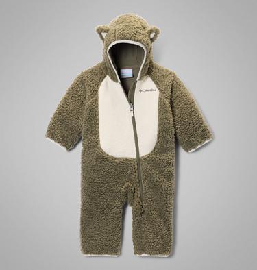 Infant Foxy Baby Sherpa Bunting, Color: Stone Green, Chalk, image 9