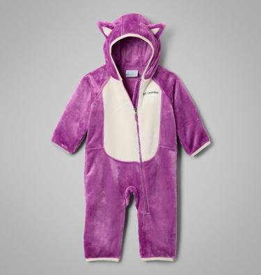 Infant Foxy Baby Sherpa Bunting, Color: Razzle, Chalk, image 5