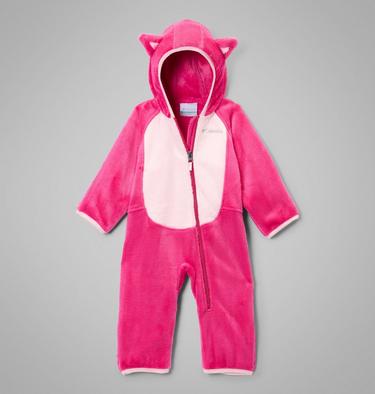 Infant Foxy Baby Sherpa Bunting, Color: Guava Pink, Satin Pink, image 1