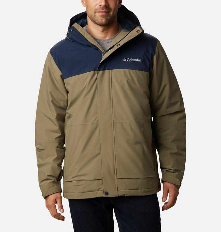 Men's Horizon Explorer Insulated Jacket, Color: Stone Green, Collegiate Navy, image 1
