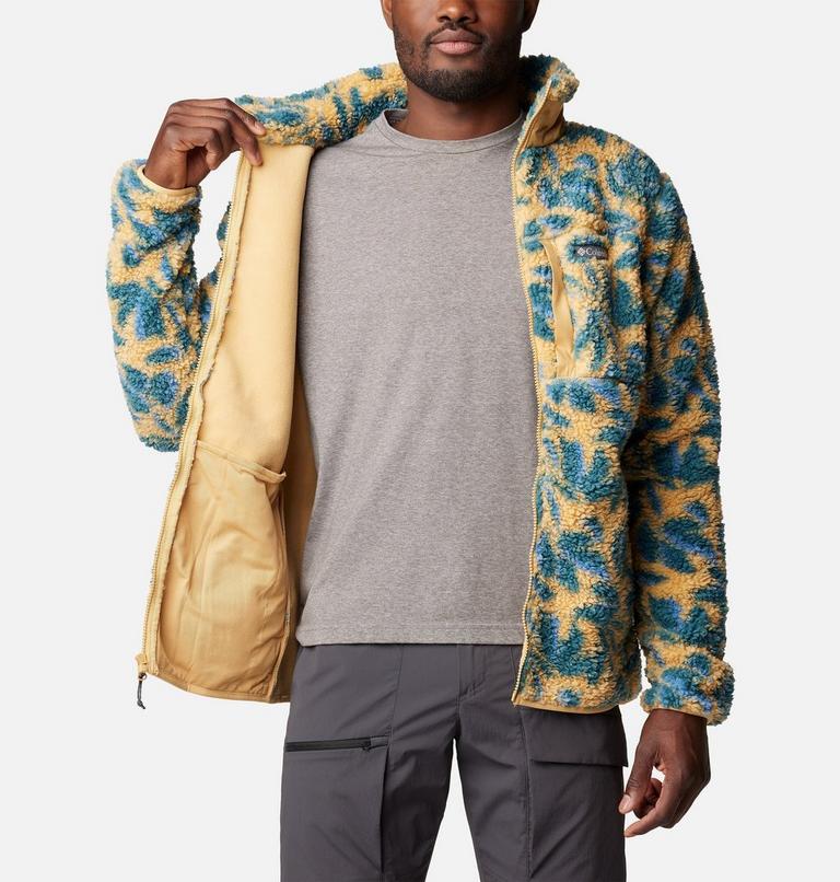 Winter Pass Print Fleece Full Zip, Color: Light Camel Areca Print, image 5