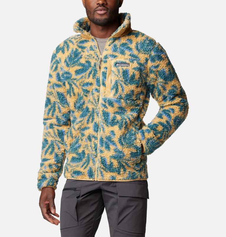 Winter Pass Print Fleece Full Zip, Color: Light Camel Areca Print, image 1