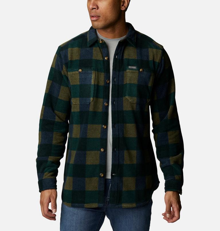 Flare Gun Fleece Over Shirt | 370 | XXL, Color: Spruce Multi Check, image 6