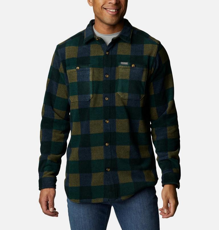 Flare Gun Fleece Over Shirt | 370 | XXL, Color: Spruce Multi Check, image 1