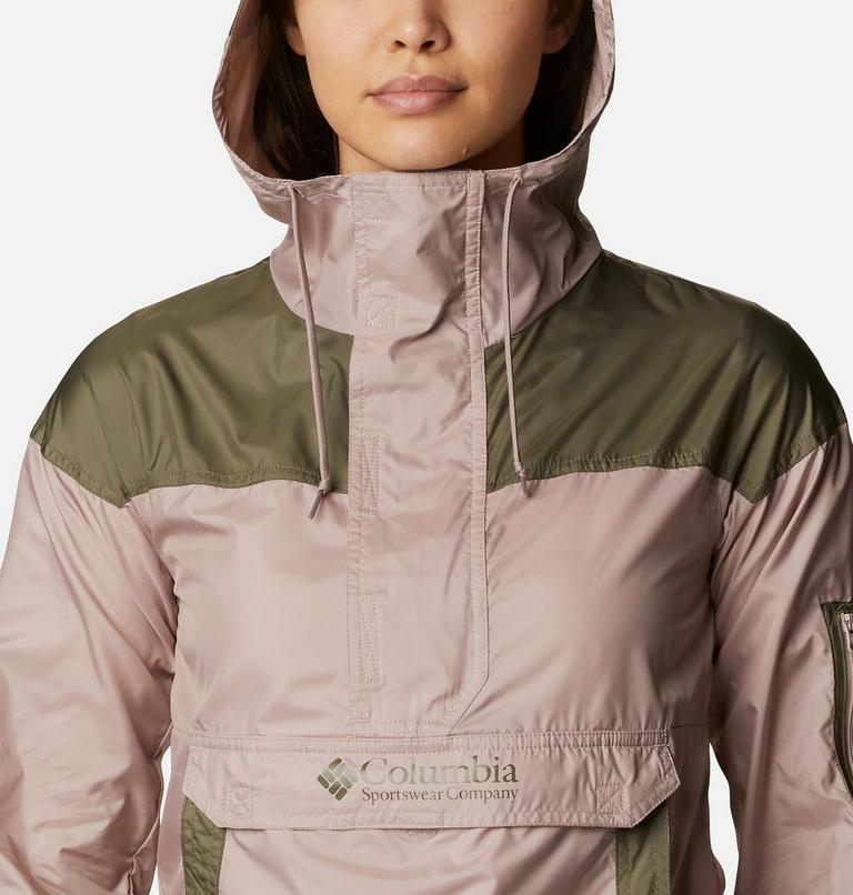 Women's Challenger Windbreaker, Color: Mauve Vapor, Stone Green, image 4