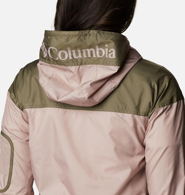 Women's Challenger Windbreaker, Color: Mauve Vapor, Stone Green, image 5