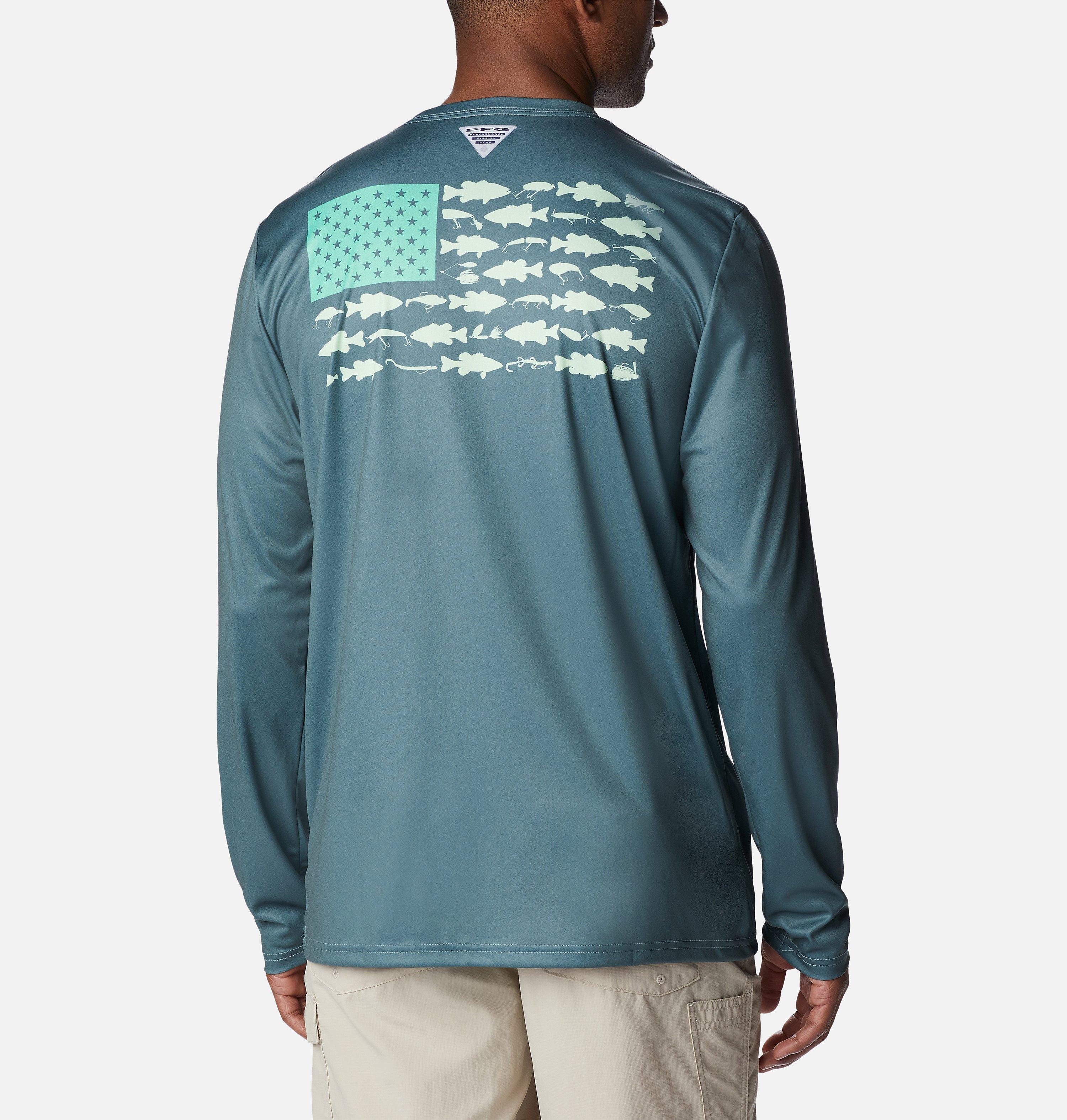 Men's PFG Terminal Tackle Fish Flag Long Sleeve Shirt - Tall 1