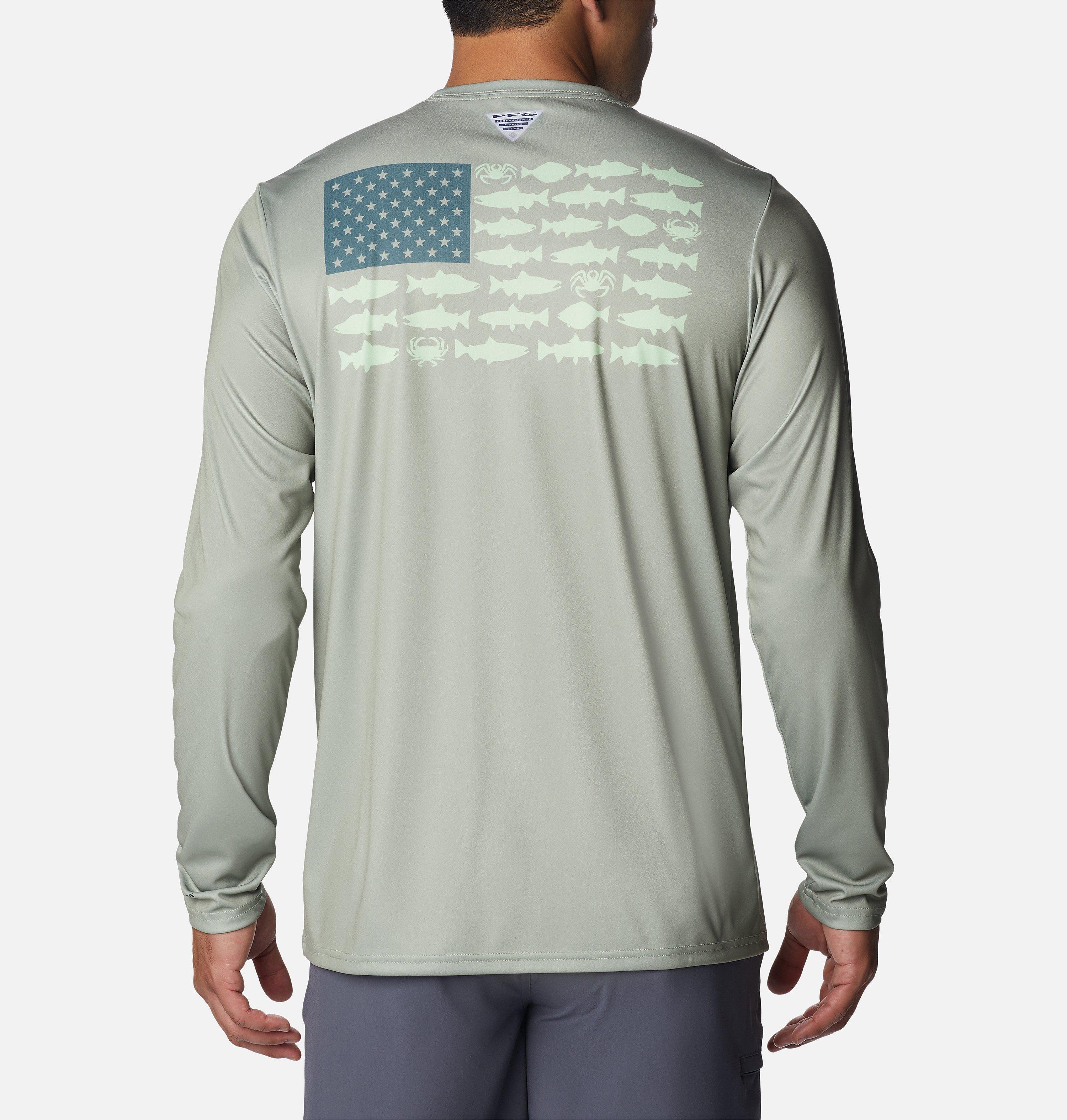 Men's PFG Terminal Tackle Fish Flag Long Sleeve Shirt - Tall 1