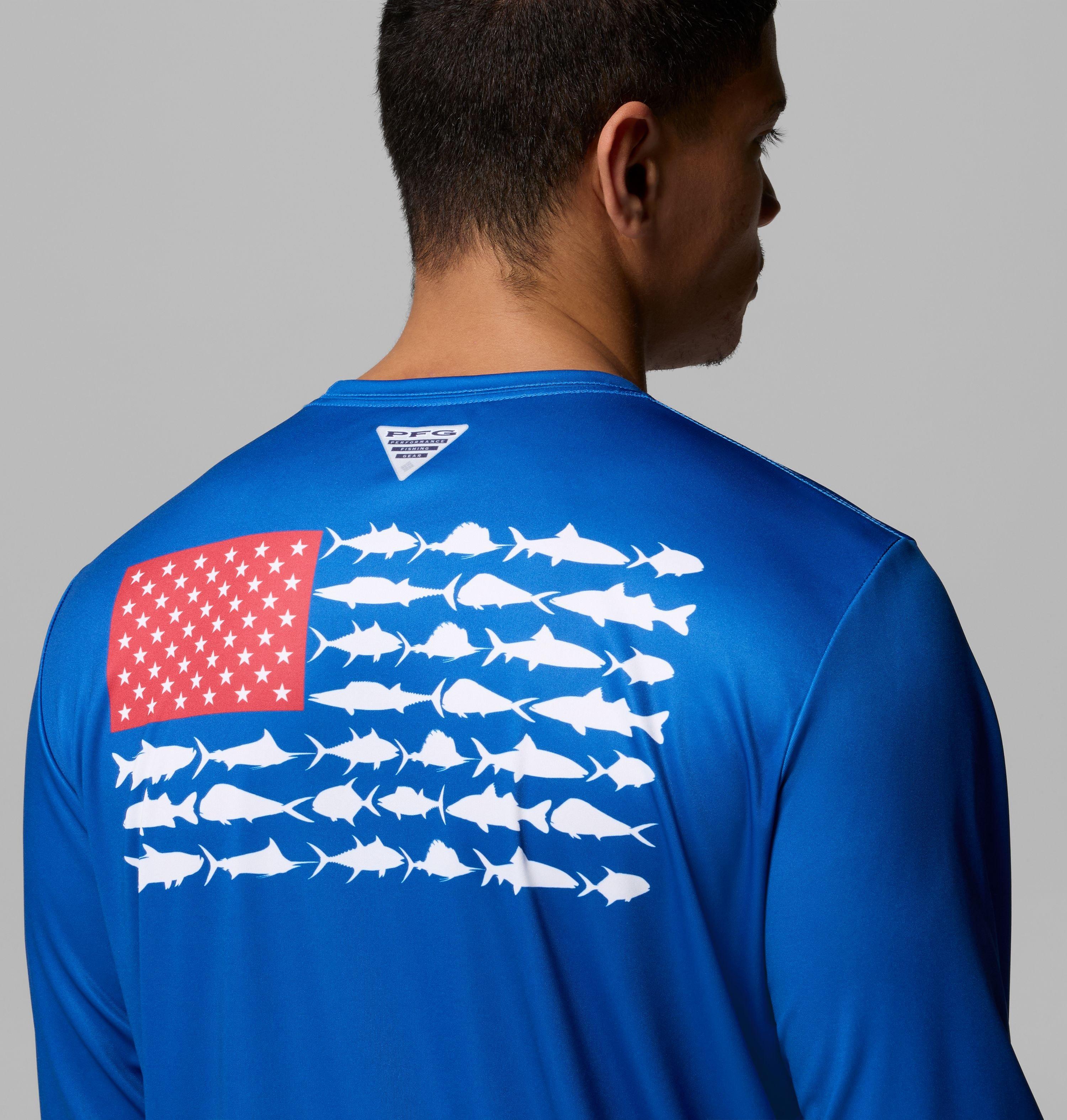 Men's Terminal Tackle PFG Fish Flag Long Sleeve Shirt | 489 | XS 6