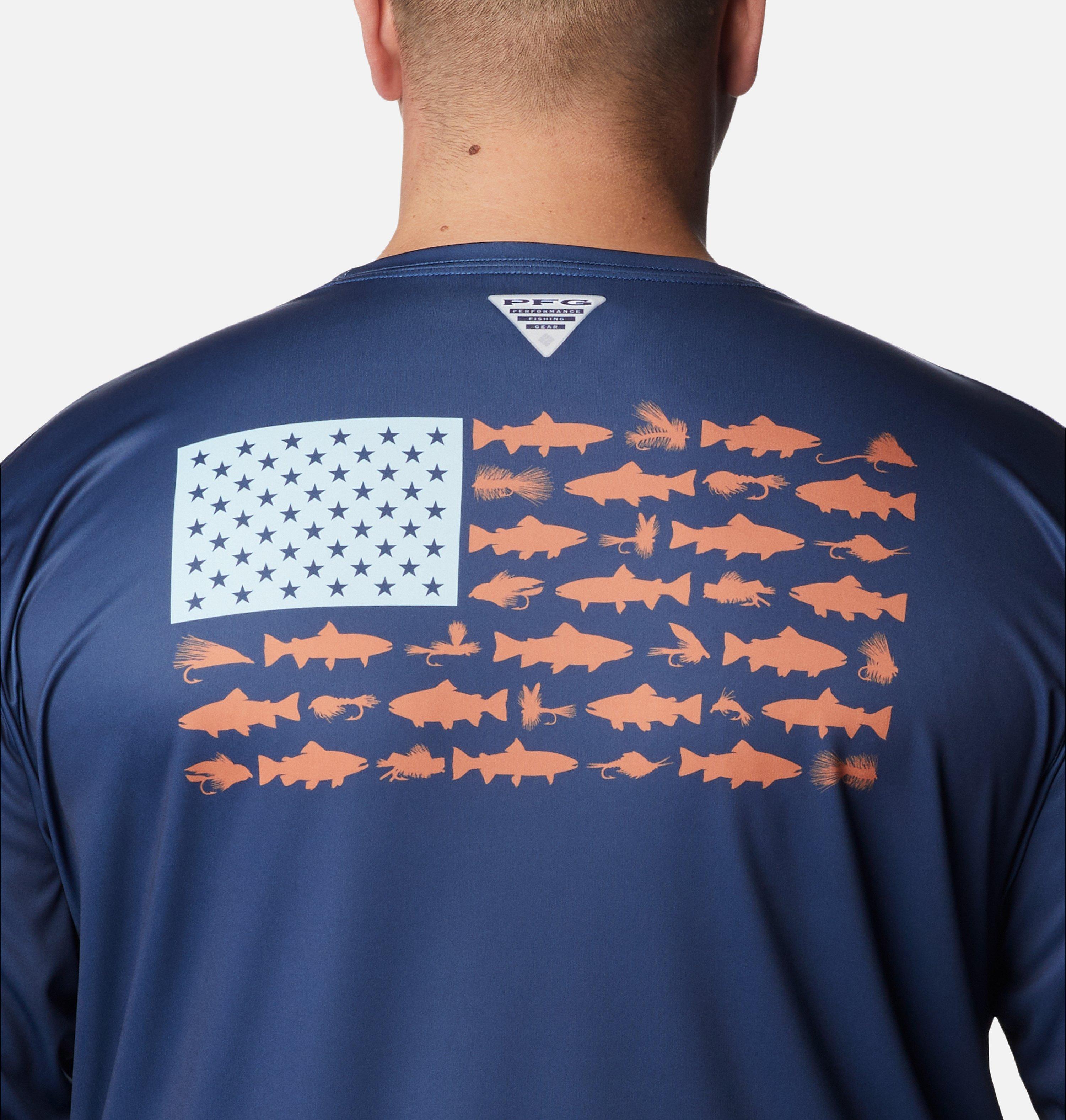 Men's PFG Terminal Tackle Fish Flag Long Sleeve Shirt - Big 5