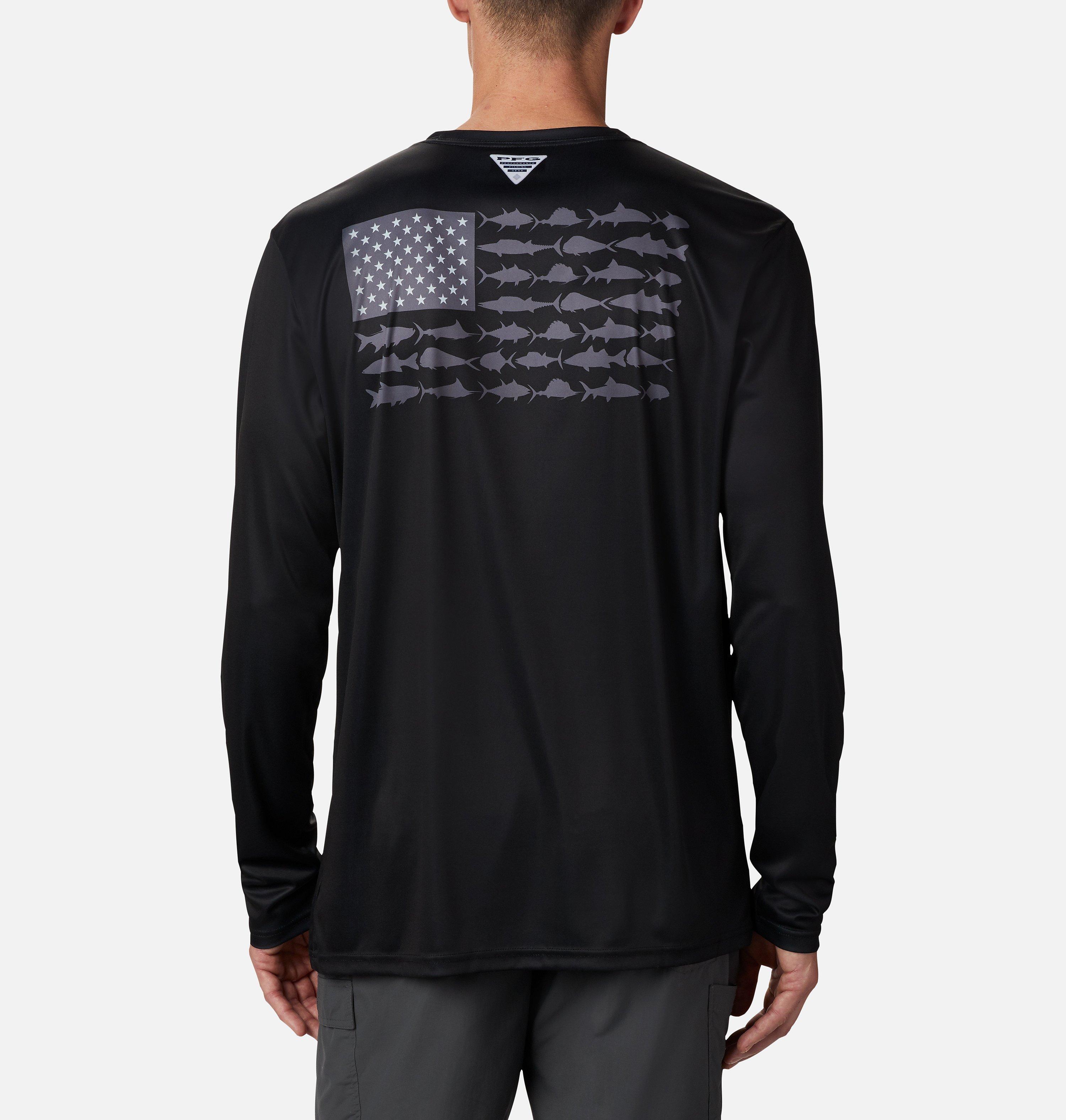 Men's PFG Terminal Tackle Fish Flag Long Sleeve Shirt - Tall 1