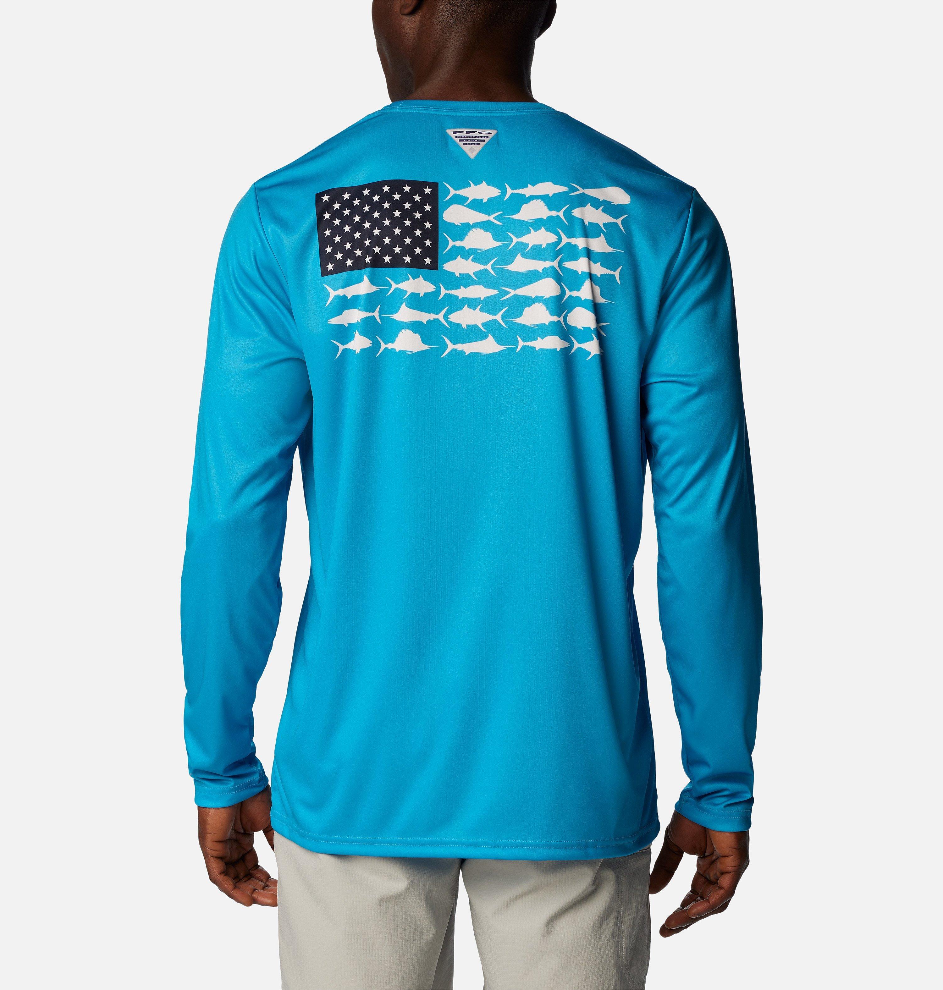 Men's PFG Terminal Tackle Fish Flag Long Sleeve Shirt - Tall 1